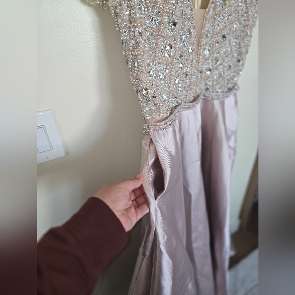 Amelia Couture Ballgown Dress Elegant Rose Gold Size 16 - Picture 4 of 11